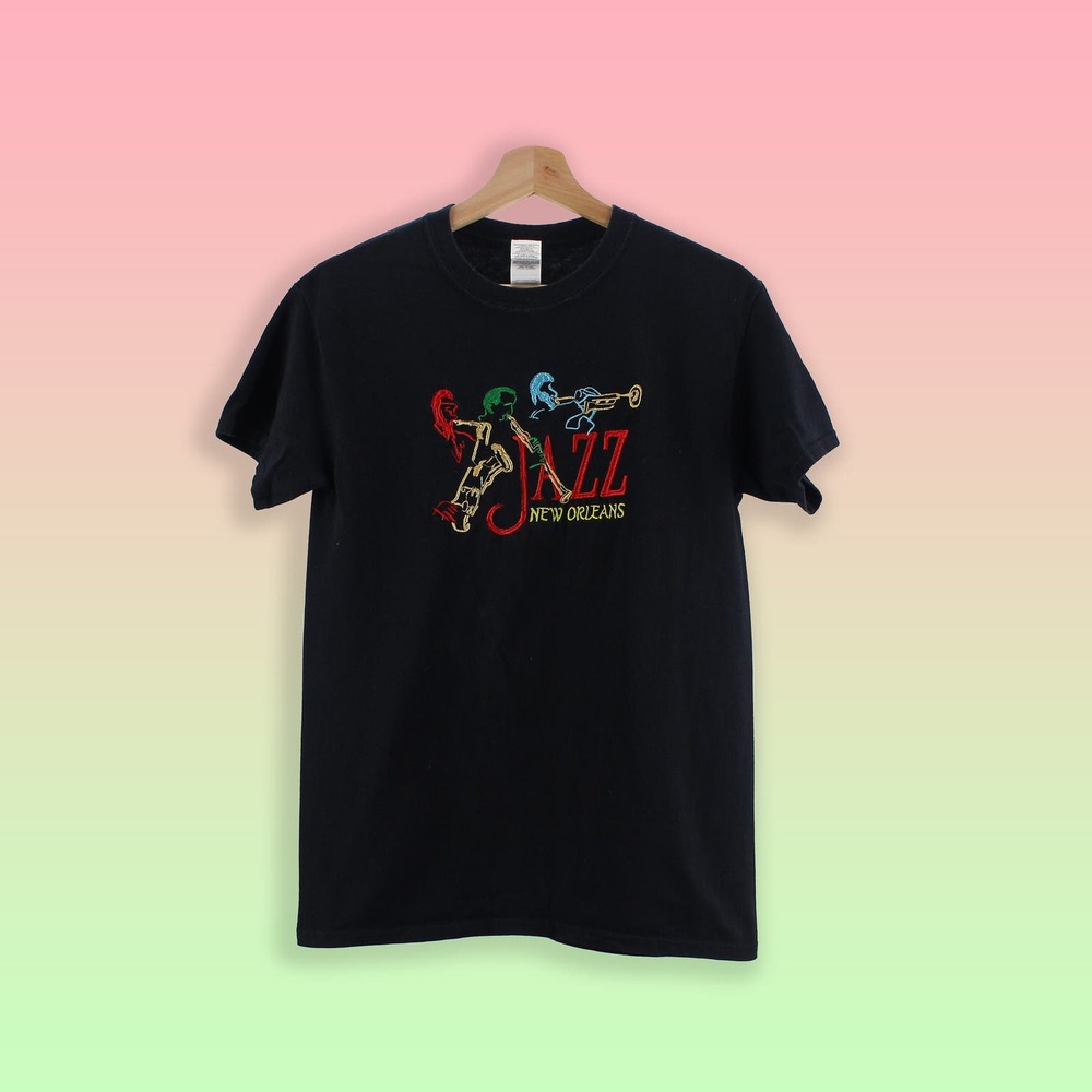 90s Vintage T-Shirt - New Orleans Jazz Tee - Retro Graphic T Shirt - S